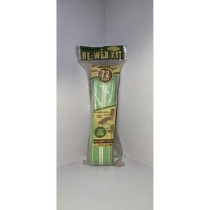 VINTAGE Wellington Re-Web Kit Lawn Chair Webbing 72' GREEN WHITE BLACK Stripes